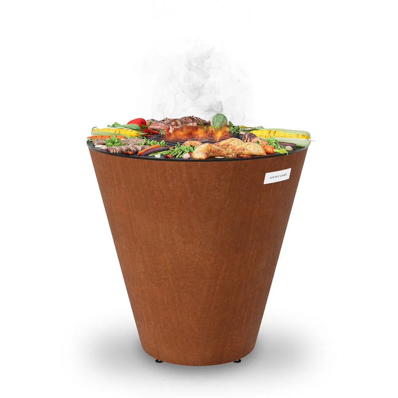 Arteflame ONE30 - 30" One Series Flat-Top Charcoal Grill & Fire Bowl (Single-Piece CORTEN Steel)